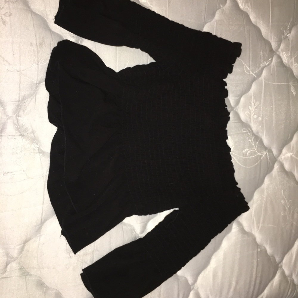 Off the shoulder black shirt